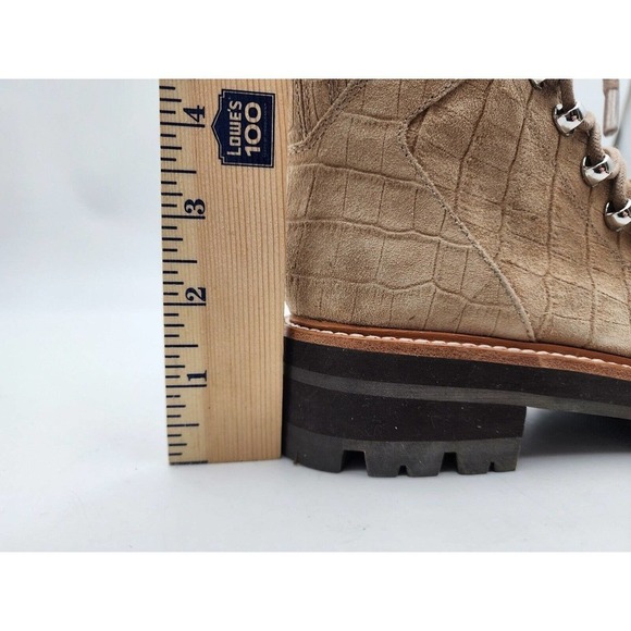 Marc Fisher LTD Izzie Weather Boot Lugsole Double Lace Women Natural Sue… - Picture 6 of 11